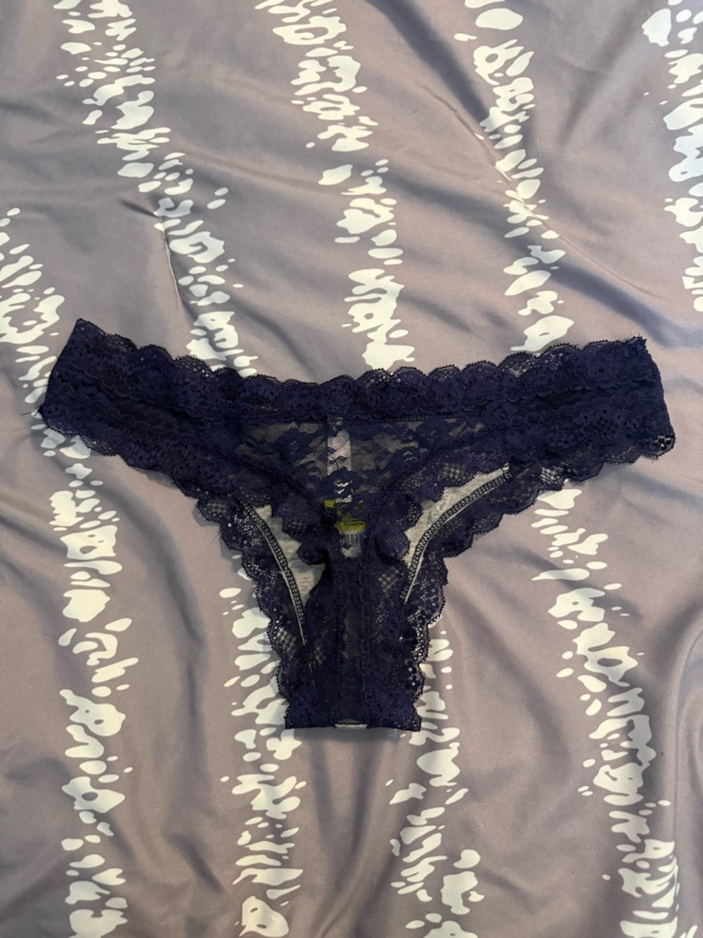 Charlotte Russe Navy Lace Thong Panty